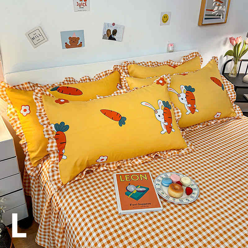 お取り寄せ商品 枕カバー 48CMX74CM 18COLORS 2枚セット まくらカバー かわいい柄 かわいいフリル 長方形 花柄 フリル付き ピローケース 洗える 抱き枕カバー 