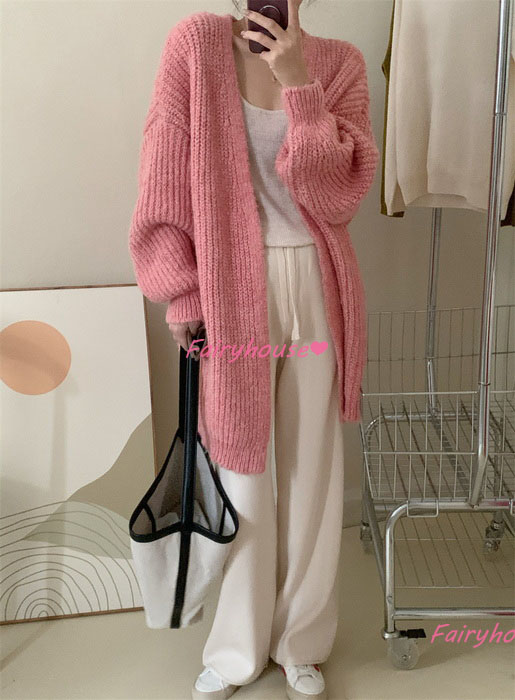 ニットカーディガン レディース 秋冬 長袖ニットコーディガン コーディガン Vネックカーディガン 無地セーター ゆったりニットアウター 30代50代 おしゃれ韓国風