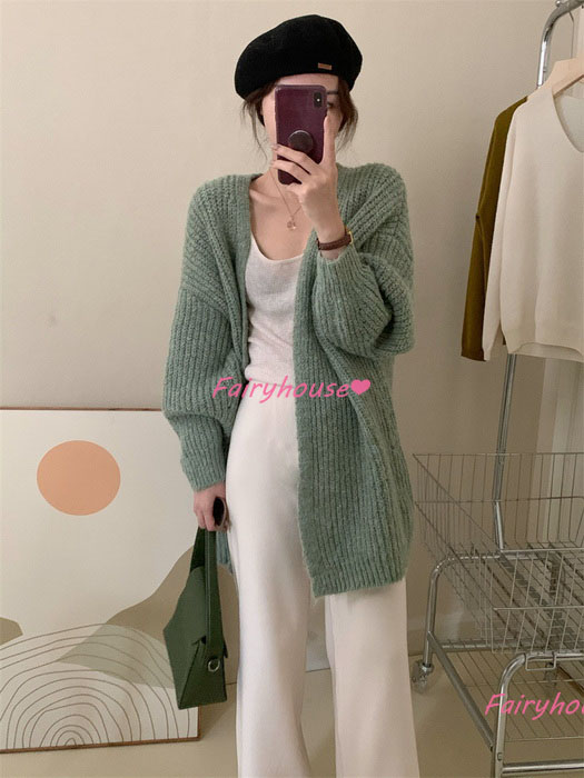 ニットカーディガン レディース 秋冬 長袖ニットコーディガン コーディガン Vネックカーディガン 無地セーター ゆったりニットアウター 30代50代 おしゃれ韓国風