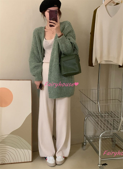 ニットカーディガン レディース 秋冬 長袖ニットコーディガン コーディガン Vネックカーディガン 無地セーター ゆったりニットアウター 30代50代 おしゃれ韓国風