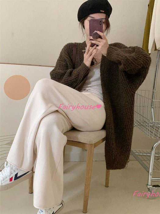 ニットカーディガン レディース 秋冬 長袖ニットコーディガン コーディガン Vネックカーディガン 無地セーター ゆったりニットアウター 30代50代 おしゃれ韓国風