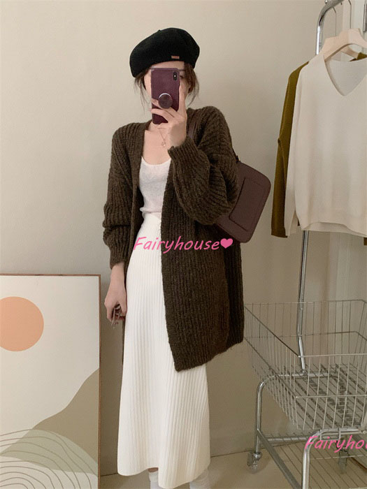 ニットカーディガン レディース 秋冬 長袖ニットコーディガン コーディガン Vネックカーディガン 無地セーター ゆったりニットアウター 30代50代 おしゃれ韓国風