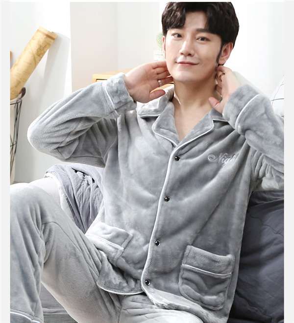 パジャマ 厚手 メンズ 冬用 ルームウェア 長袖 ふわふわ 暖かい 男性 上下セット 冬 寝間着 ふわもこ もこもこ 部屋着 セットアップ 前開き 