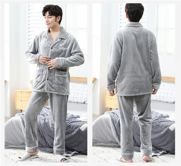 パジャマ 厚手 メンズ 冬用 ルームウェア 長袖 ふわふわ 暖かい 男性 上下セット 冬 寝間着 ふわもこ もこもこ 部屋着 セットアップ 前開き 