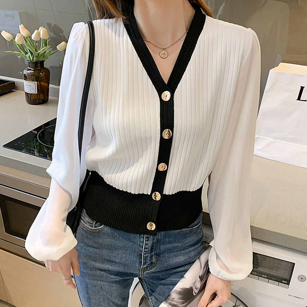 レディース ニットトップス 韓国風 秋服 。可  