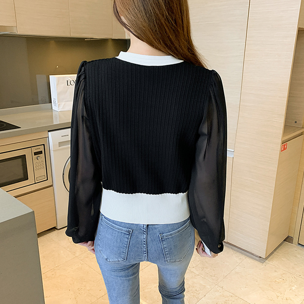 レディース ニットトップス 韓国風 秋服 。可  