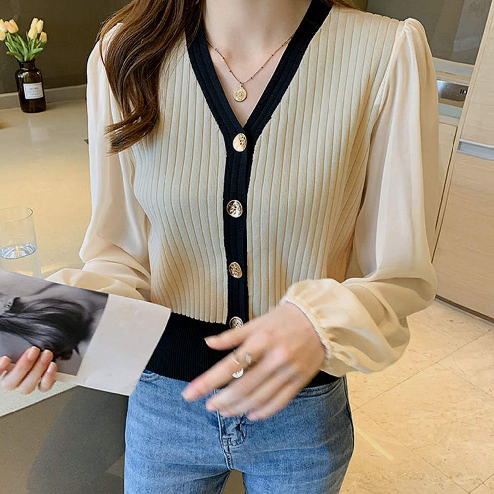 レディース ニットトップス 韓国風 秋服 。可  