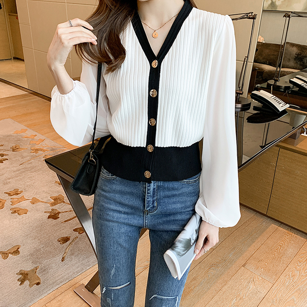 レディース ニットトップス 韓国風 秋服 。可  