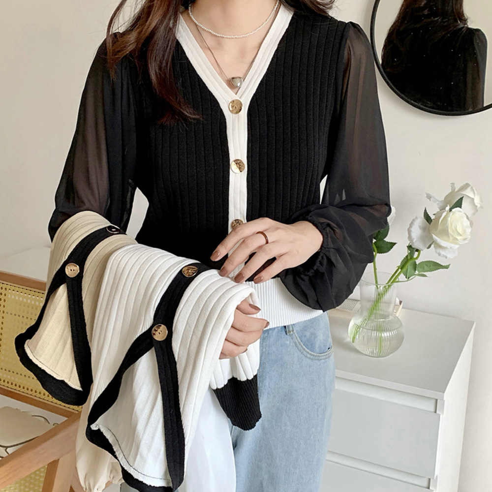 レディース ニットトップス 韓国風 秋服 。可  