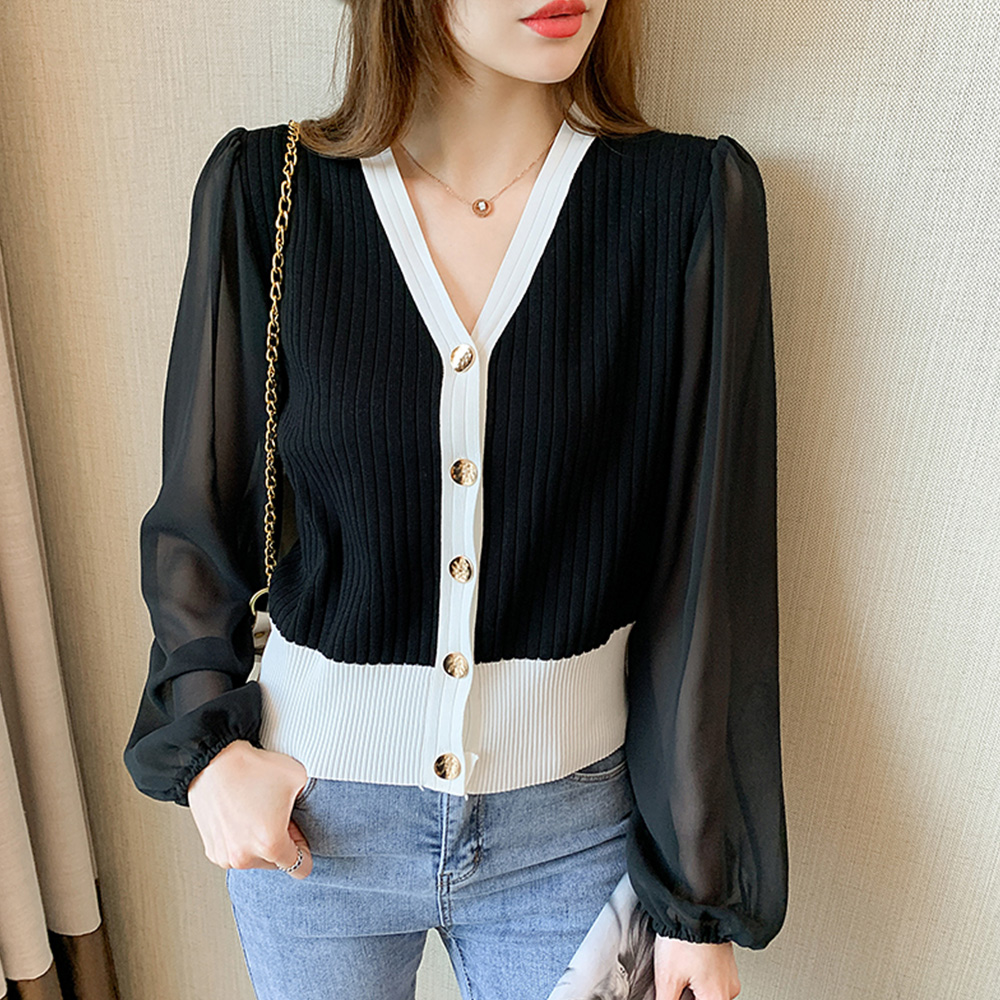 レディース ニットトップス 韓国風 秋服 。可  