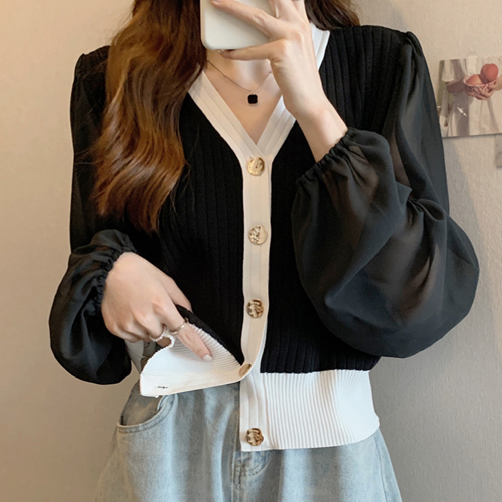 レディース ニットトップス 韓国風 秋服 。可  