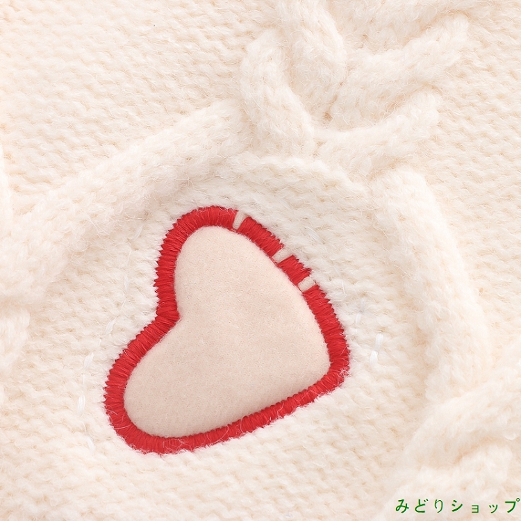 アウター カーディガン ニット ハート 長袖 森ガール レディース 