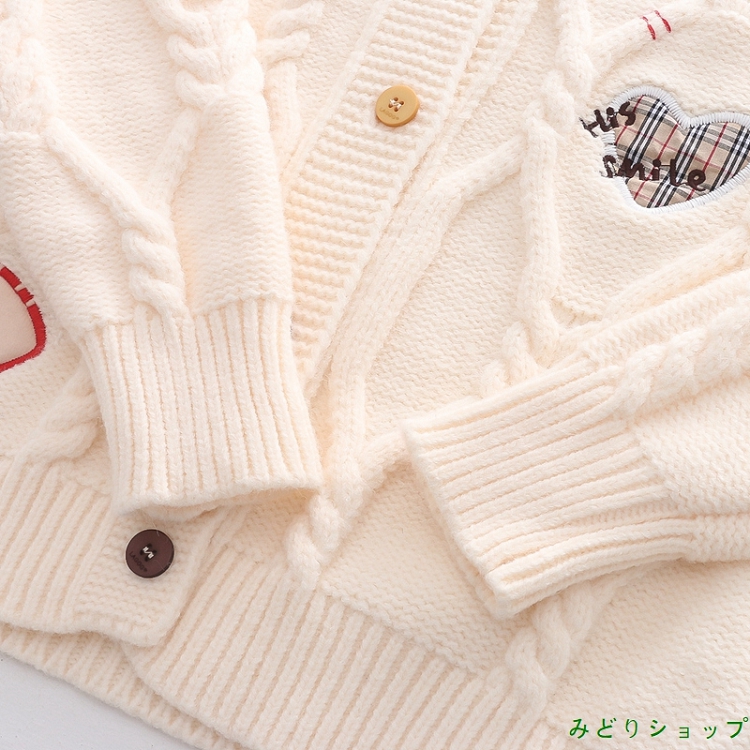 アウター カーディガン ニット ハート 長袖 森ガール レディース 