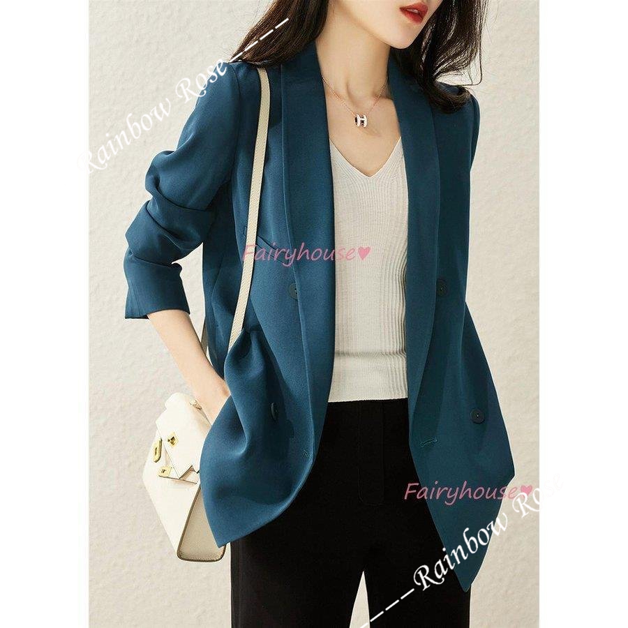 テーラードジャケット レディース 40代 長袖スーツジャケット 黒 ゆったり 通勤OL ゆったりアウター 春コート ブレザーコート カジュアル韓国風 オフィス 春服 