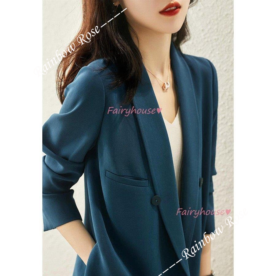 テーラードジャケット レディース 40代 長袖スーツジャケット 黒 ゆったり 通勤OL ゆったりアウター 春コート ブレザーコート カジュアル韓国風 オフィス 春服 