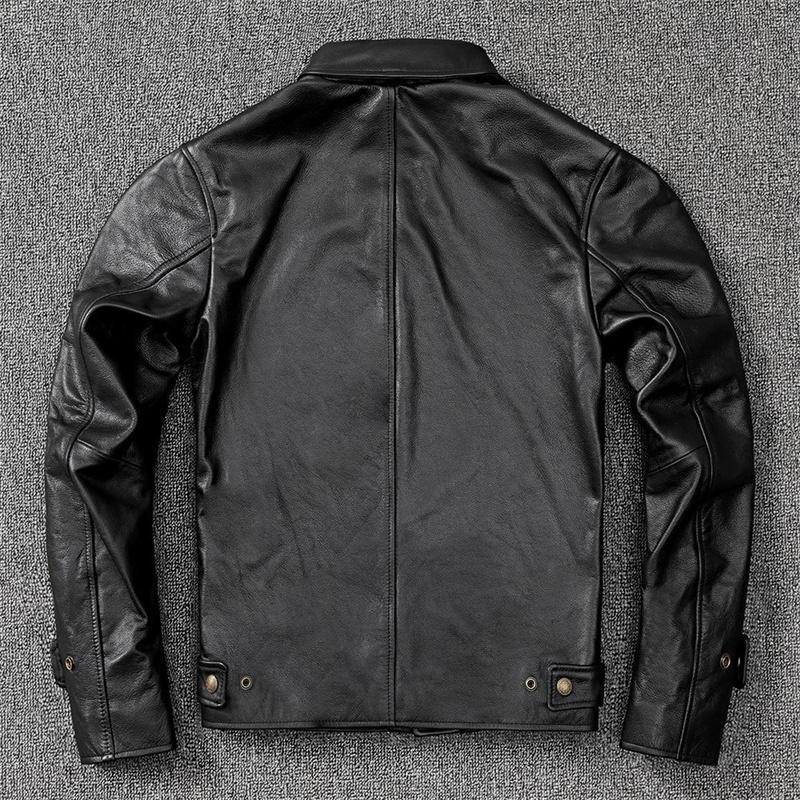 。ジャケット トレンチコート レザージャケット メンズ 革ジャン 。 黒 牛革 秋冬 バイクジャケット 冬服 