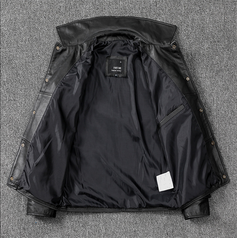 。ジャケット トレンチコート レザージャケット メンズ 革ジャン 。 黒 牛革 秋冬 バイクジャケット 冬服 