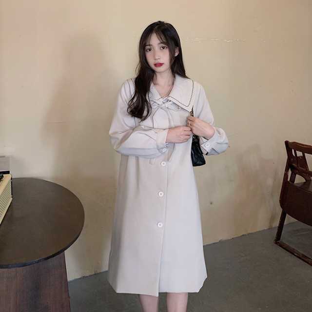 アウター コート トレンチコート ジャケット ロングジャケット りぼん 秋 秋アウターロング丈 通勤 カジュアル 春 マキシ レディース キレセク 上着 