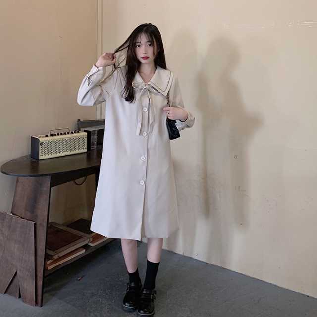 アウター コート トレンチコート ジャケット ロングジャケット りぼん 秋 秋アウターロング丈 通勤 カジュアル 春 マキシ レディース キレセク 上着 