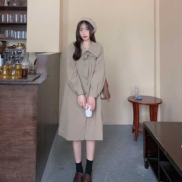 アウター コート トレンチコート ジャケット ロングジャケット りぼん 秋 秋アウターロング丈 通勤 カジュアル 春 マキシ レディース キレセク 上着 