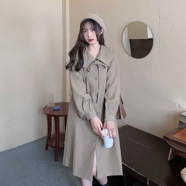 アウター コート トレンチコート ジャケット ロングジャケット りぼん 秋 秋アウターロング丈 通勤 カジュアル 春 マキシ レディース キレセク 上着 