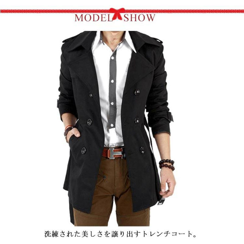 トレンチコート メンズ冬 ロングコート ビジネスコート コート 春 通勤 フォーマル 秋冬カジュアルトレンチ Aライン ピーコート ミドル丈 