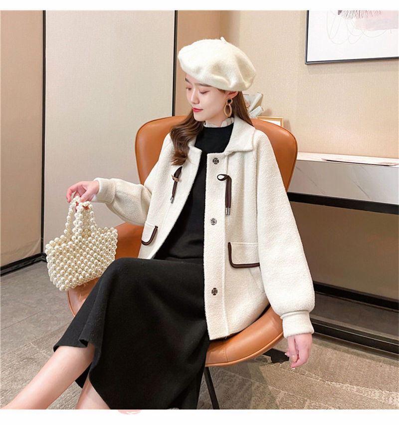 ジャケット レディース 40代 長袖ノーカラージャケット ショット丈ツイードコートアウター 秋服 入学式 韓国風 卒業式 通勤OL 結婚式 七五三 送料無料 オフィス 