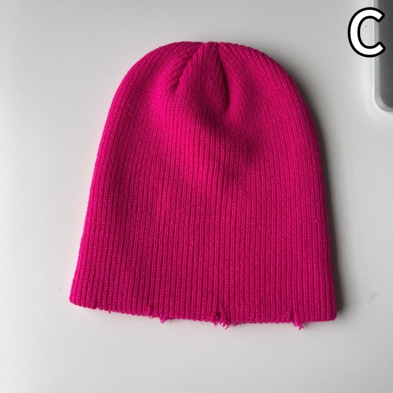 ダメージ ビーニー ニット帽 韓国 ストリート HIPHOP K-POP 衣装 6ACC-221 原宿系 ダンス レディース Y2K オルチャン 