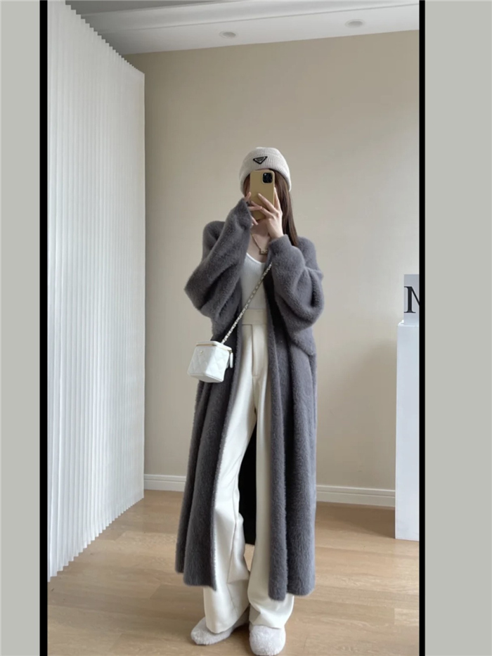 ロングカーディガン コート ファーコート レディース ブルゾン ロングコート 秋冬 通勤 長袖 無地 羽織 ロングカーディガン お洒落 アウター モコモコふんわり 