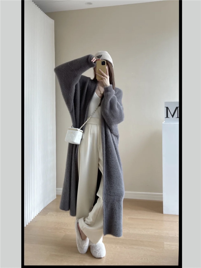 ロングカーディガン コート ファーコート レディース ブルゾン ロングコート 秋冬 通勤 長袖 無地 羽織 ロングカーディガン お洒落 アウター モコモコふんわり 