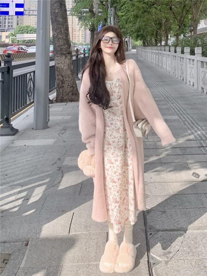 ロングカーディガン コート ファーコート レディース ブルゾン ロングコート 秋冬 通勤 長袖 無地 羽織 ロングカーディガン お洒落 アウター モコモコふんわり 