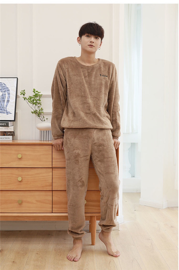 長袖 パジャマ メンズ 冬 暖かい ルームウェア もこもこ ナイトウェア かわいい カジュアル セットアップ 上下セット 寝巻き パンツ トップス 