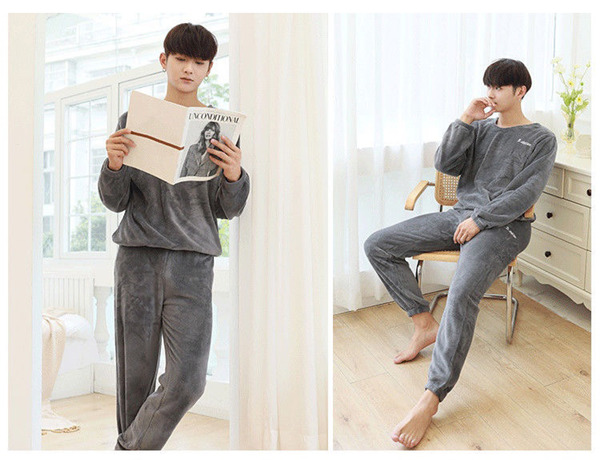 長袖 パジャマ メンズ 冬 暖かい ルームウェア もこもこ ナイトウェア かわいい カジュアル セットアップ 上下セット 寝巻き パンツ トップス 