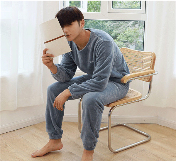 長袖 パジャマ メンズ 冬 暖かい ルームウェア もこもこ ナイトウェア かわいい カジュアル セットアップ 上下セット 寝巻き パンツ トップス 