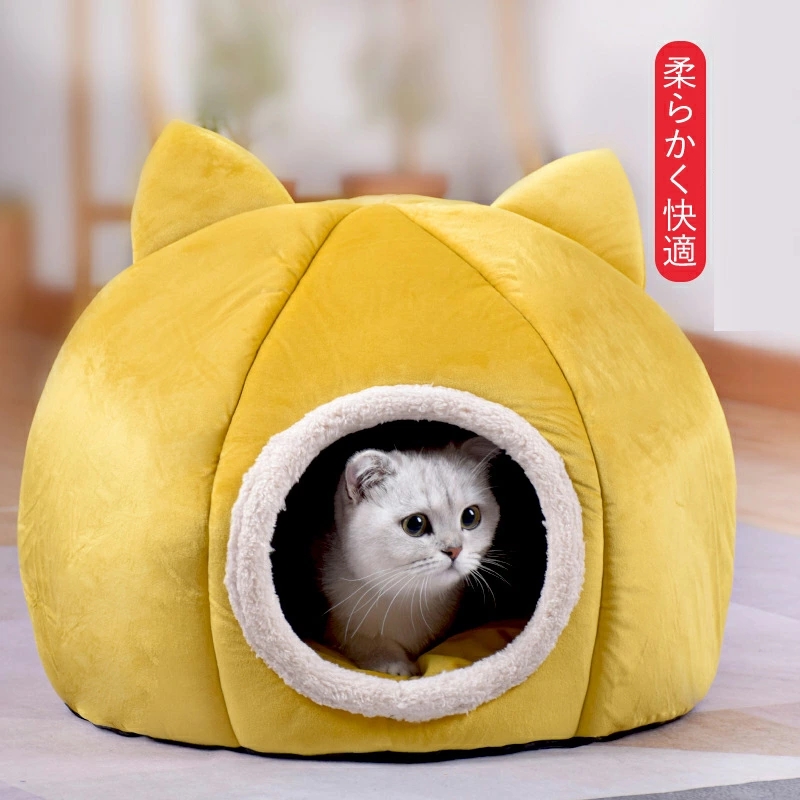 猫ベッド ドーム型 キャットハウス 犬ベッド ねこハウス 冬 もこもこ 暖かい ベッドベッド 北欧風 洗える 子犬 クッション付きふかふか 小型犬 室内 猫のベッド 