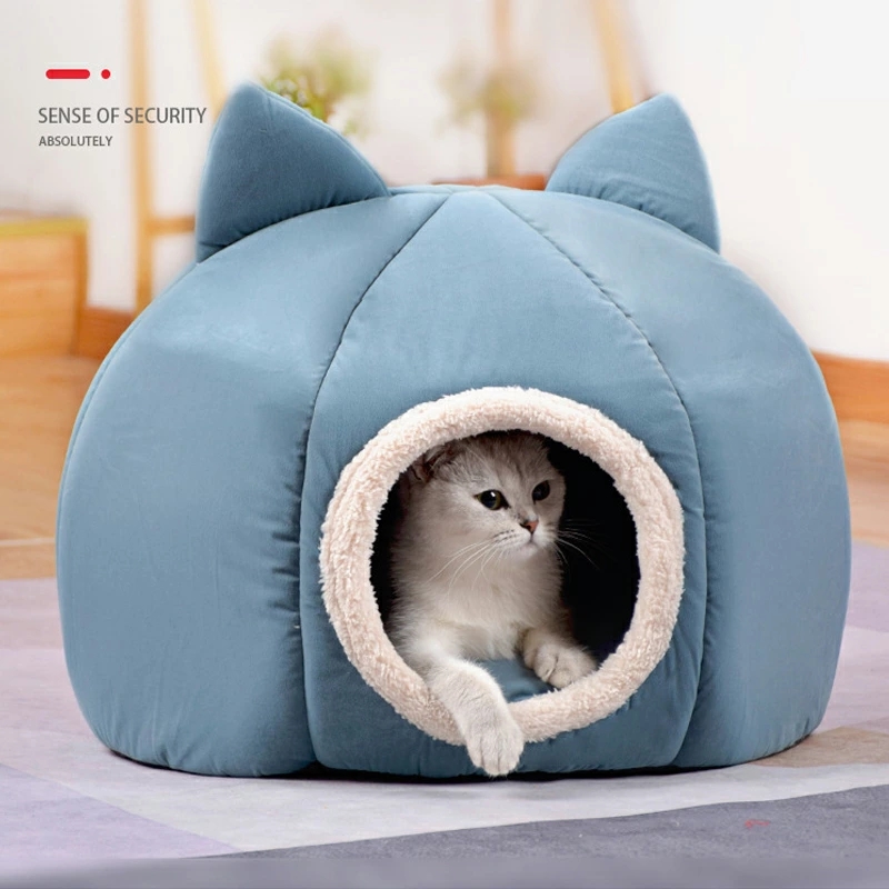 猫ベッド ドーム型 キャットハウス 犬ベッド ねこハウス 冬 もこもこ 暖かい ベッドベッド 北欧風 洗える 子犬 クッション付きふかふか 小型犬 室内 猫のベッド 