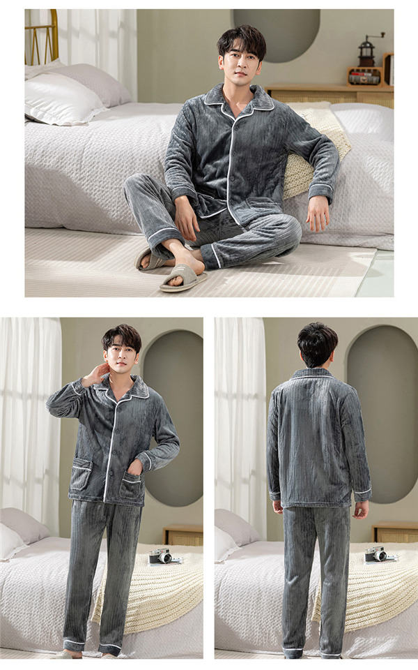 パジャマ メンズ 厚手 上下セット あったか ルームウェア もこもこ 前開き 寝巻き 保温ふわふわ 防寒 冬 秋 お揃い セットアップ 部屋着 