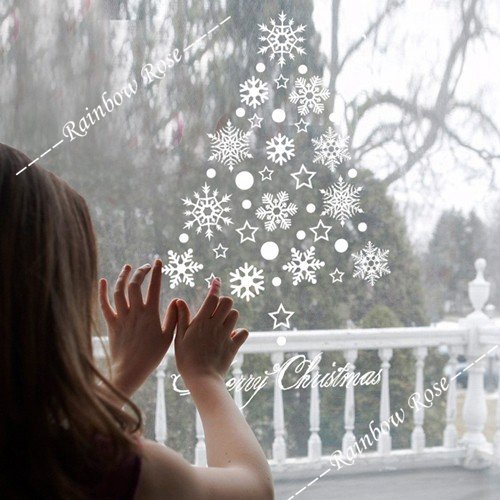 雪の結晶 クリスマス ウォールステッカー 店舗ディスプレイ 商業施設などに  
