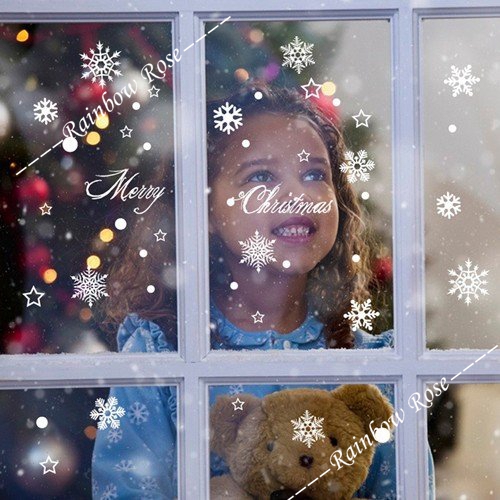 雪の結晶 クリスマス ウォールステッカー 店舗ディスプレイ 商業施設などに  