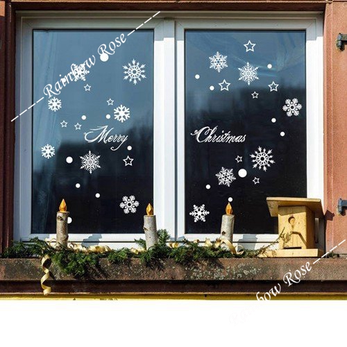 雪の結晶 クリスマス ウォールステッカー 店舗ディスプレイ 商業施設などに  