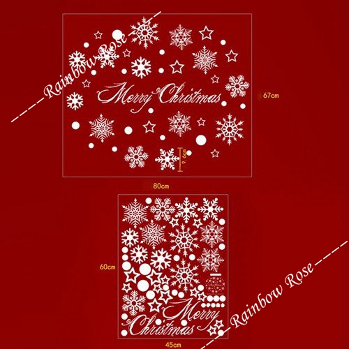雪の結晶 クリスマス ウォールステッカー 店舗ディスプレイ 商業施設などに  