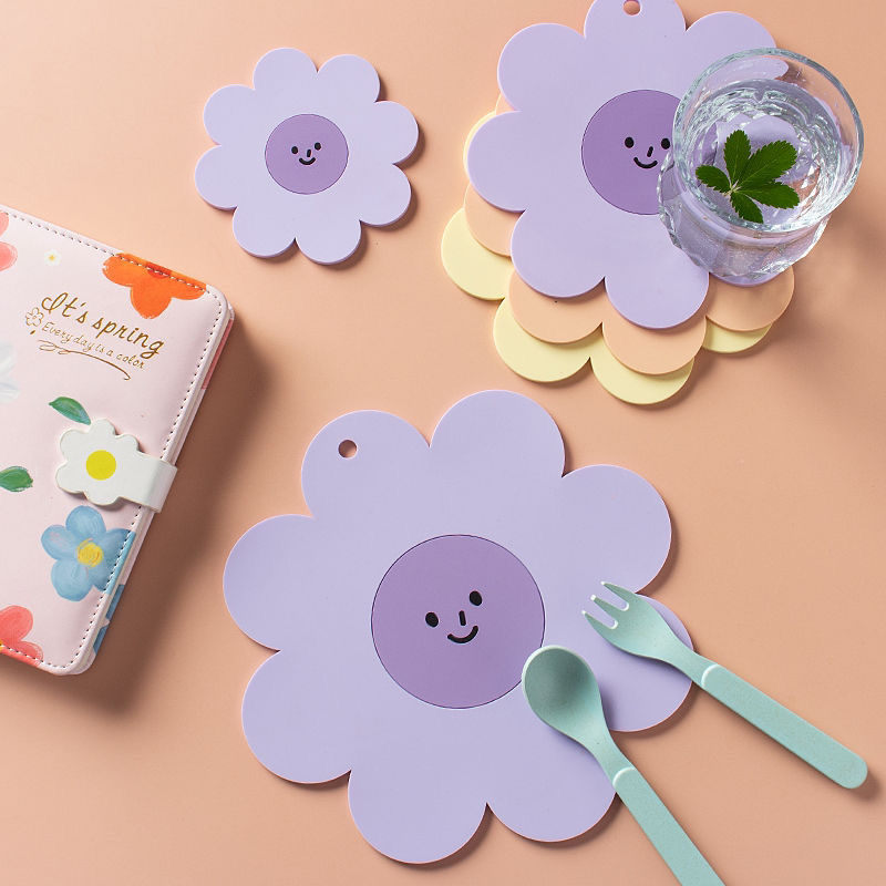 お取り寄せ商品 コースター 2枚セット 選べる3サイズ スマイル コップ敷き テーブルマット 食器マット ランチョンマット コップマット カップマット 