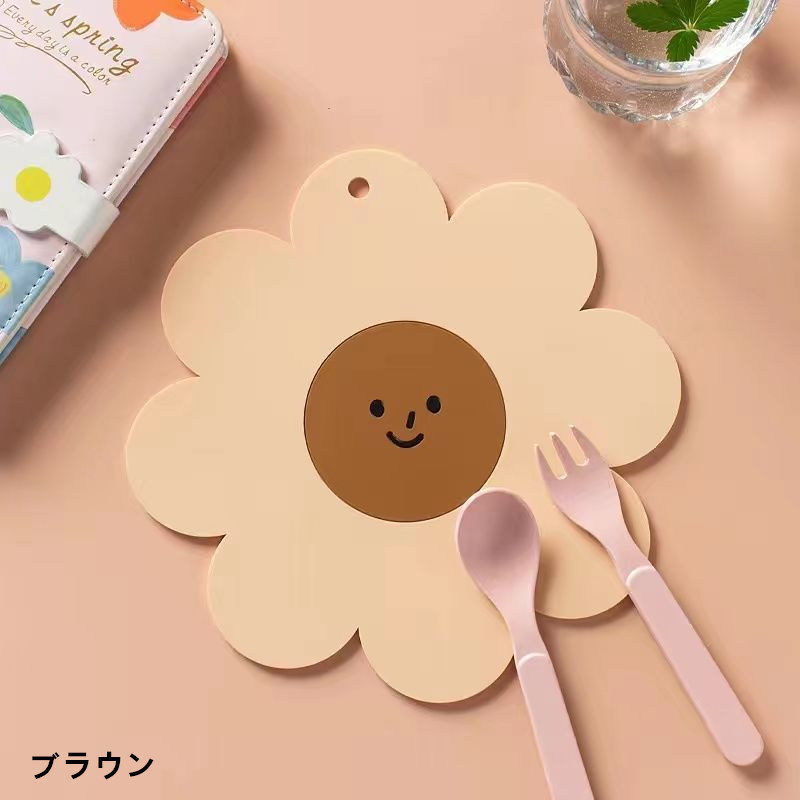 お取り寄せ商品 コースター 2枚セット 選べる3サイズ スマイル コップ敷き テーブルマット 食器マット ランチョンマット コップマット カップマット 