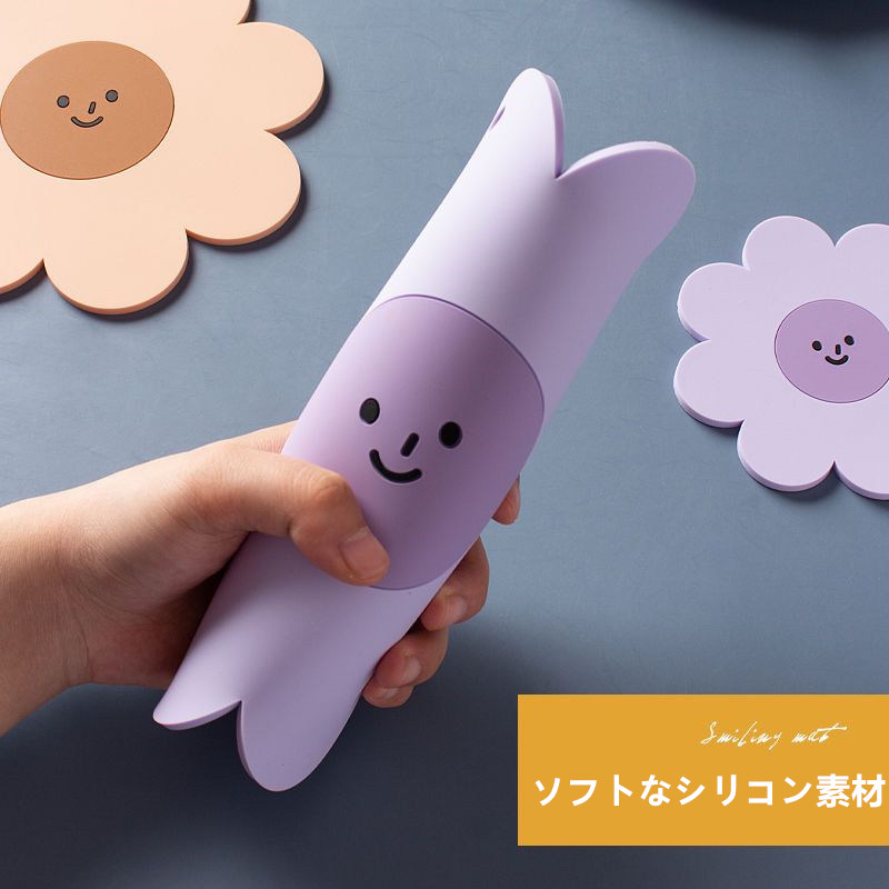 お取り寄せ商品 コースター 2枚セット 選べる3サイズ スマイル コップ敷き テーブルマット 食器マット ランチョンマット コップマット カップマット 