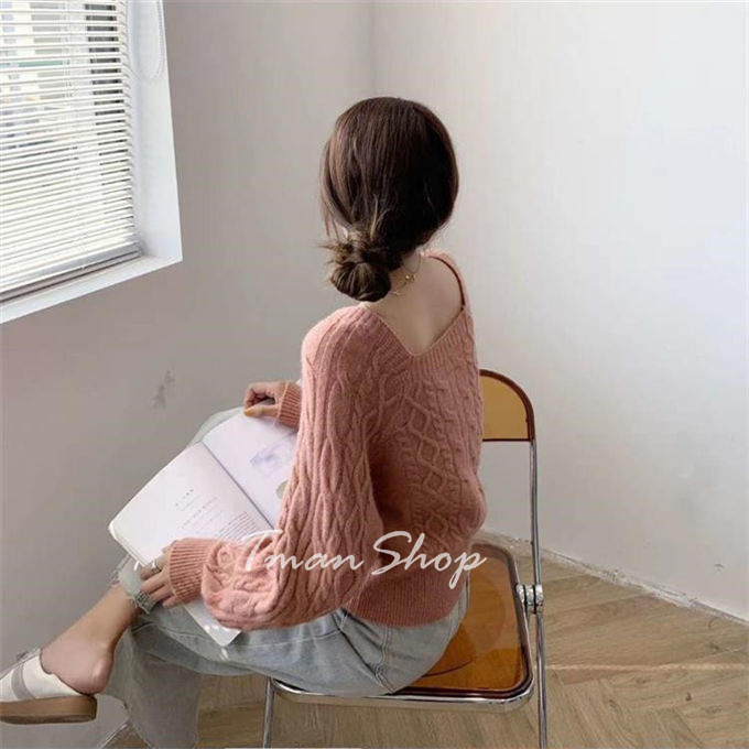 ニットセーター レディース スクエア長袖 トップス ショート丈 ニットソー 秋冬 通勤OL ビッグシルエット 無地 韓国ファッション お洒落 送料無料 着痩せ 