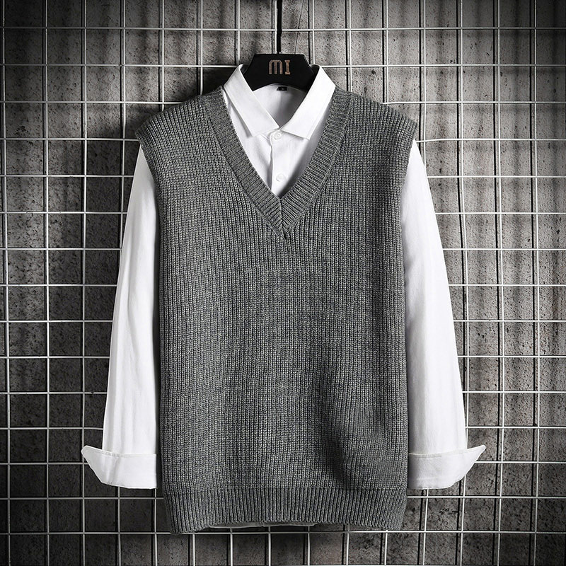 ニットベスト メンズ 秋冬 リブ 大きいサイズ おしゃれ 通勤秋新作 レイヤード ビジネス 暖かい トップス 無地 厚手 重ね着 カジュアル 防寒 保温 シンプル 