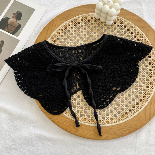 送料無料 付け襟 レディース レース つけえり 小物 大人可愛い こなれ感 レイヤード リボン 夏 刺繍 重ね着風 レース襟 秋 透かし編み シンプル 春 冬 花柄 