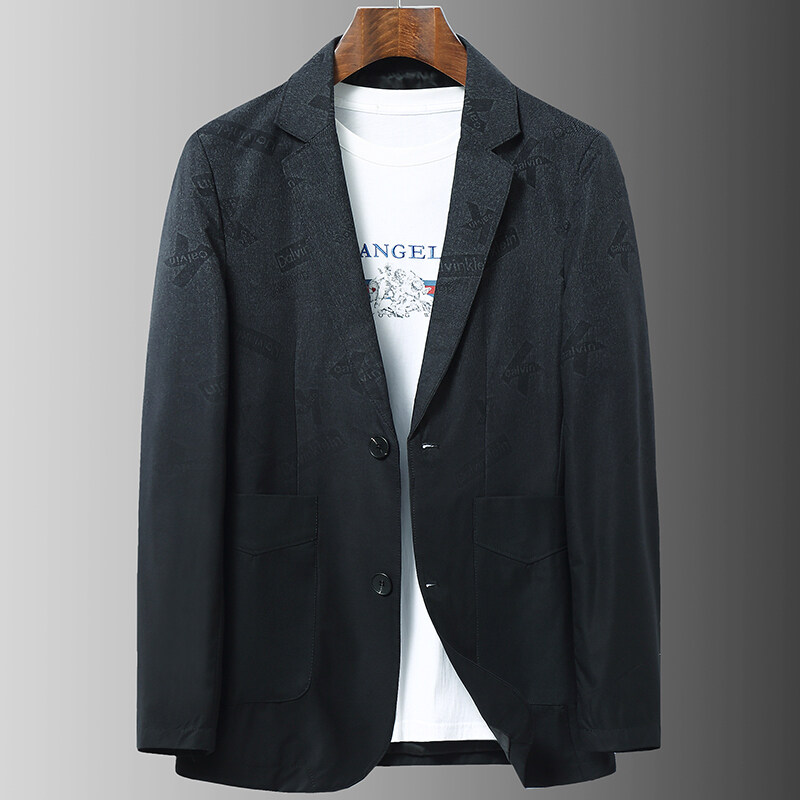 テーラードジャケット メンズ 紳士服 お控えプリント カジュアル スタイリッシュ ブレザー 春秋 ビジネス テーラード モノトーン 2ボタン 