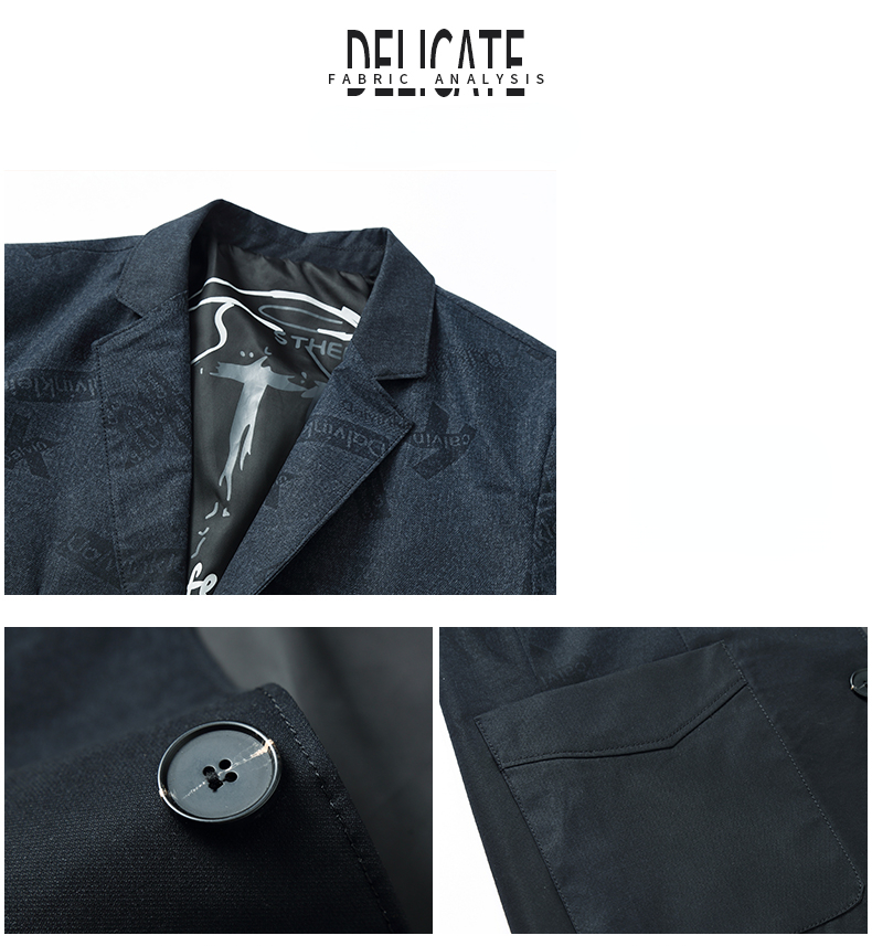 テーラードジャケット メンズ 紳士服 お控えプリント カジュアル スタイリッシュ ブレザー 春秋 ビジネス テーラード モノトーン 2ボタン 