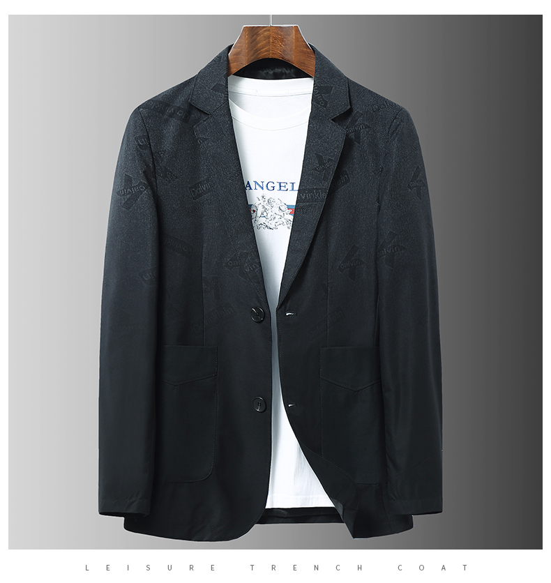 テーラードジャケット メンズ 紳士服 お控えプリント カジュアル スタイリッシュ ブレザー 春秋 ビジネス テーラード モノトーン 2ボタン 